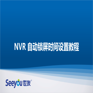 DS视讯 NT NVR自动锁屏时间设置教程